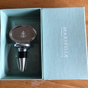 Mariposa Recycled Aluminum Silver Bottle Wine Stopper NEW
